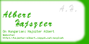 albert hajszter business card